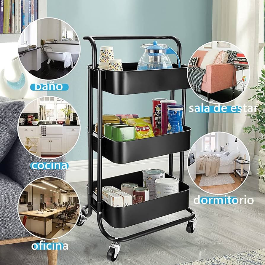 Carrito Organizador Rodante de 3 Niveles