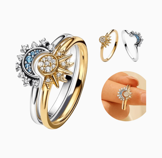Anillos Sol y Luna Eclipse Pareja