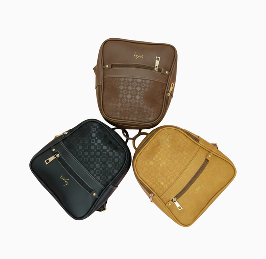 Bolso Premium Cuero Sintético con Ojaletes Dorados