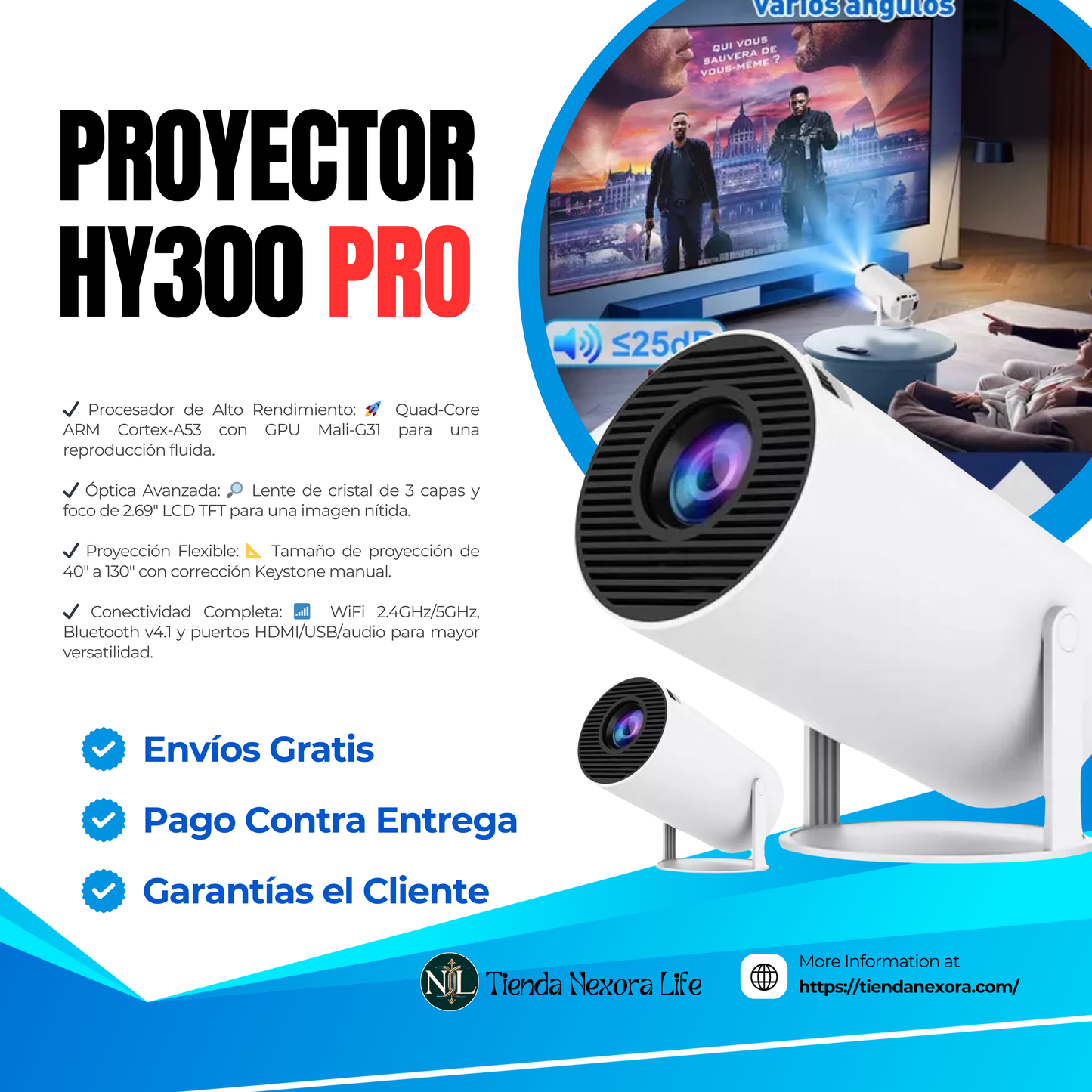 📽️ Proyector HY300 Pro 1GB/8GB Android 11  (872617)